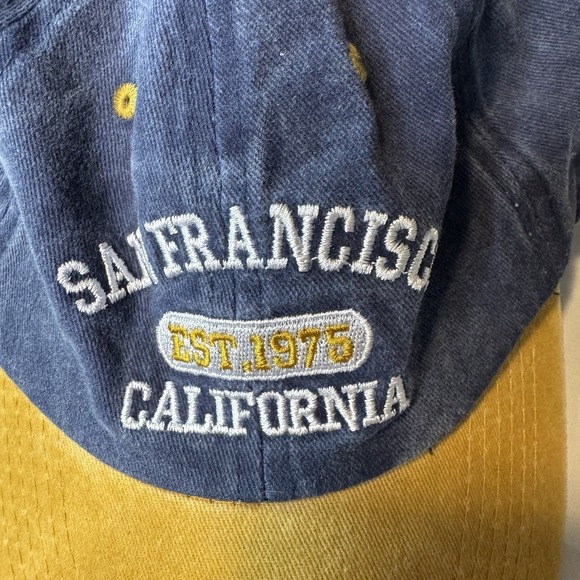 San Francisco California Dad Hat Navy Mustard Adjustable Strapback Baseball Cap - Picture 5 of 5